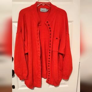VINTAGE Venezia Sports Wear Women's Button Down Cardigan Size 22/24  Red